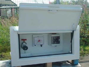 Flush Mounted Fill Point cabinet - Open